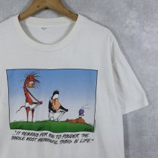 画像1: 90's Berkeley Breathed "OUTLAND" コミックキャラクタープリントTシャツ (1)