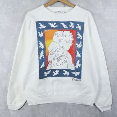 画像1: 90's Pablo Picasso USA製 "The New Year" アートプリントスウェット L (1)
