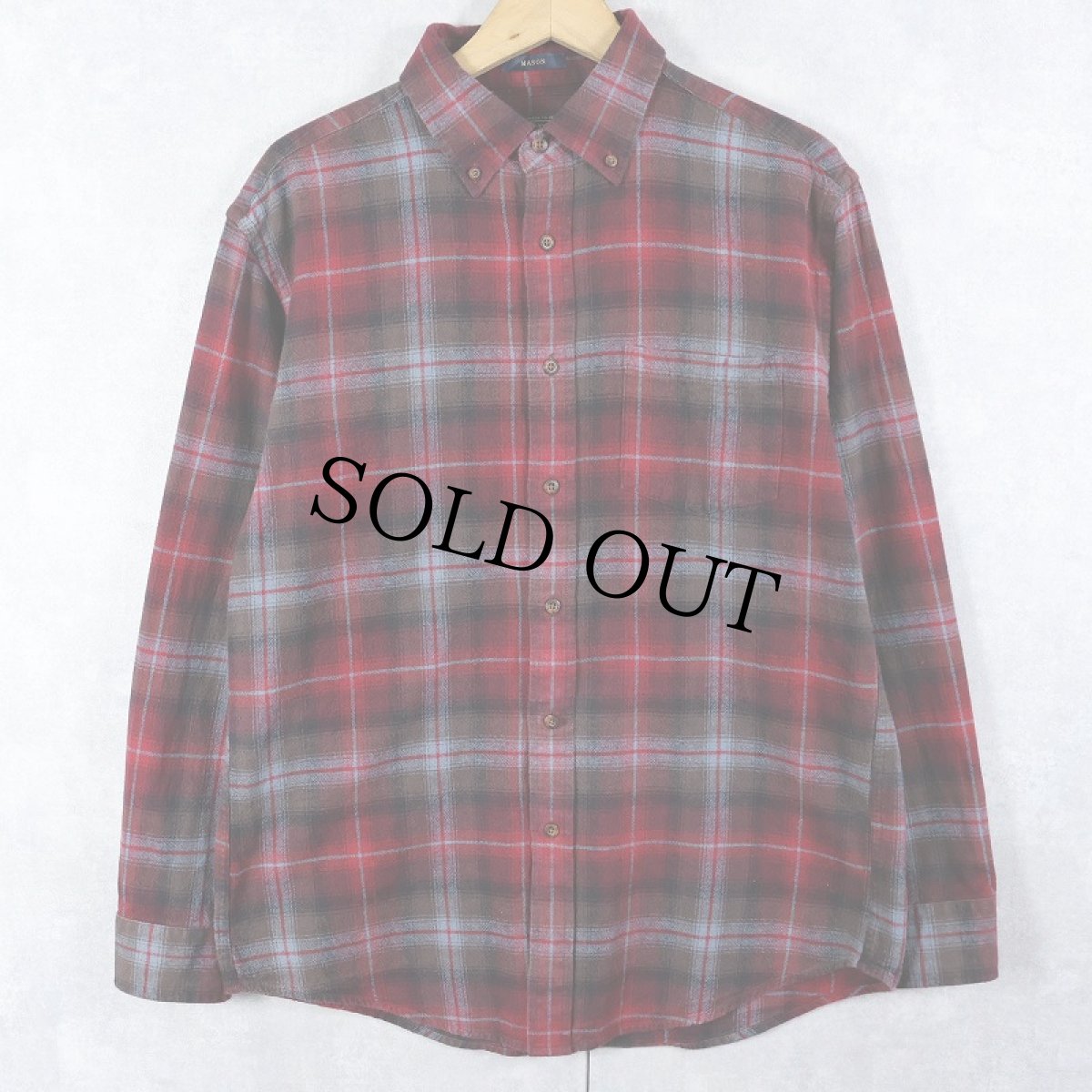 画像1: PENDLETON "MASON" オンブレーチェック柄 コットンボタンダウンシャツ M (1)