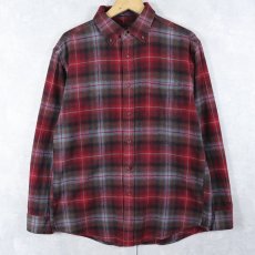 画像1: PENDLETON "MASON" オンブレーチェック柄 コットンボタンダウンシャツ M (1)