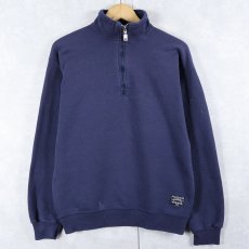 画像1: 90's〜 RUSSELL AHTLETIC USA製 ハーフジップスウェット NAVY M (1)