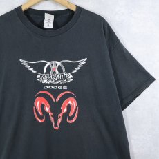 画像1: 90's AEROSMITH × DODGE ロックバンドプリントTシャツ BLACK XL (1)