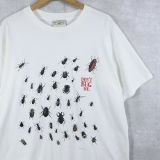 画像1: 90's "DON'T BUG ΜΕ." 昆虫プリントTシャツ L (1)