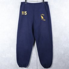 画像1: 90's RUSSELL ATHLETIC USA製 "L.J.H.S." ウイングフット プリントスウェットパンツ NAVY XL (1)