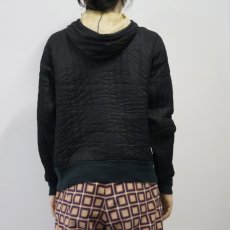 画像3: 60's DACRON88 中綿入り キルティングスウェットフーディー BLACK SIZE38-40 (3)