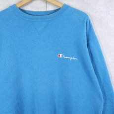 画像1: 90's Champion 青刺繍タグ 中期 USA製 前V ロゴ刺繍スウェット XL (1)