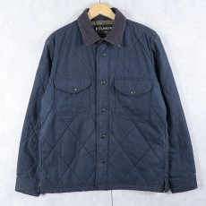 画像1: FILSON "Hyder Quilted Jac-Shirt" コットンキルティングシャツジャケット NAVY S (1)