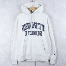 画像1: Champion REVERSE WEAVE "FASHION INSTITUTE OF TECHNOLOGY" プリントスウェットフーディー M (1)