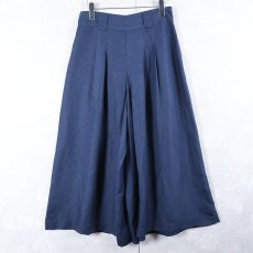 画像1: 80's Betty Barclay リネンワイドパンツ NAVY W28 (1)