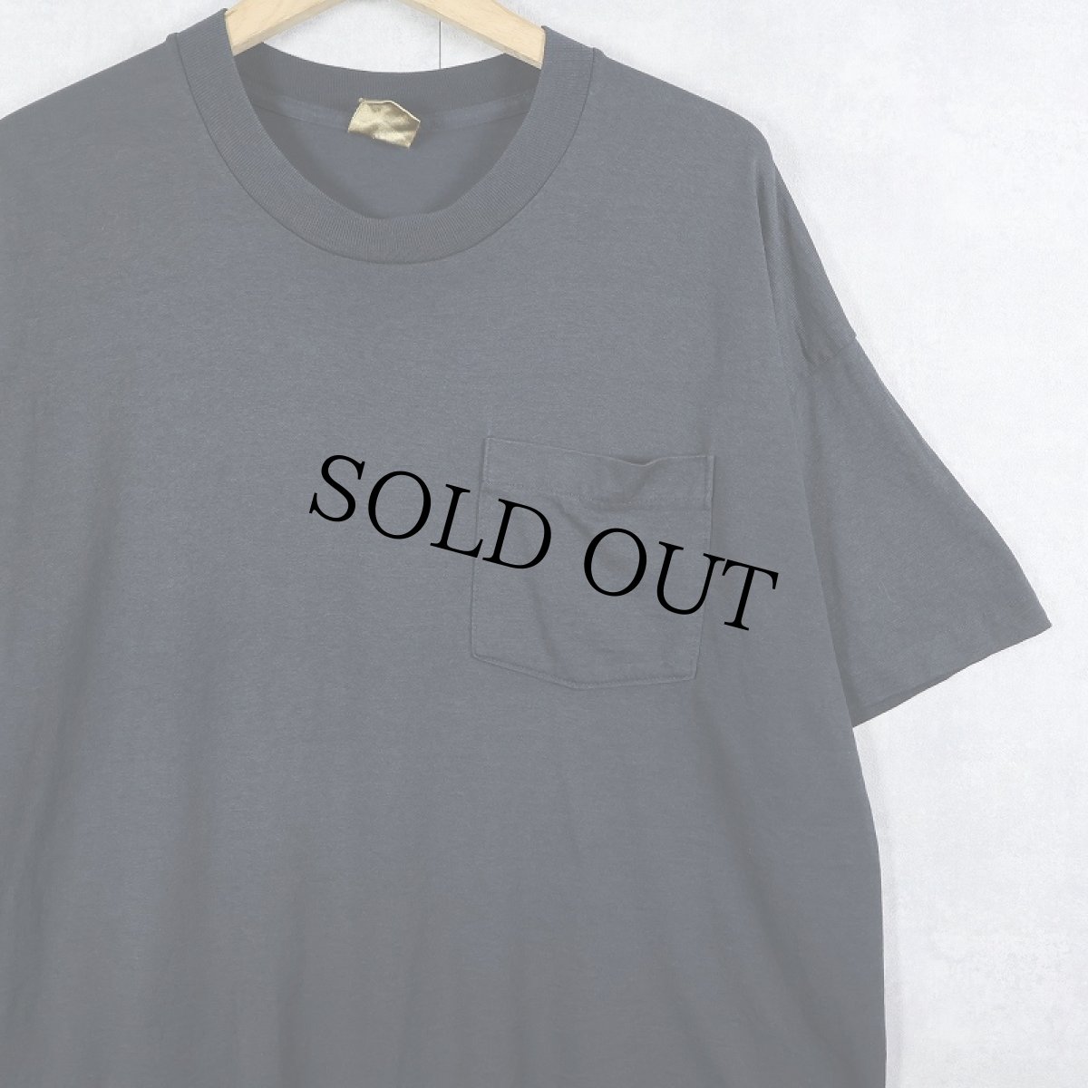 画像1: 90's USA製 無地ポケットTシャツ BLACK XL (1)