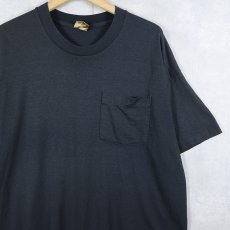 画像1: 90's USA製 無地ポケットTシャツ BLACK XL (1)