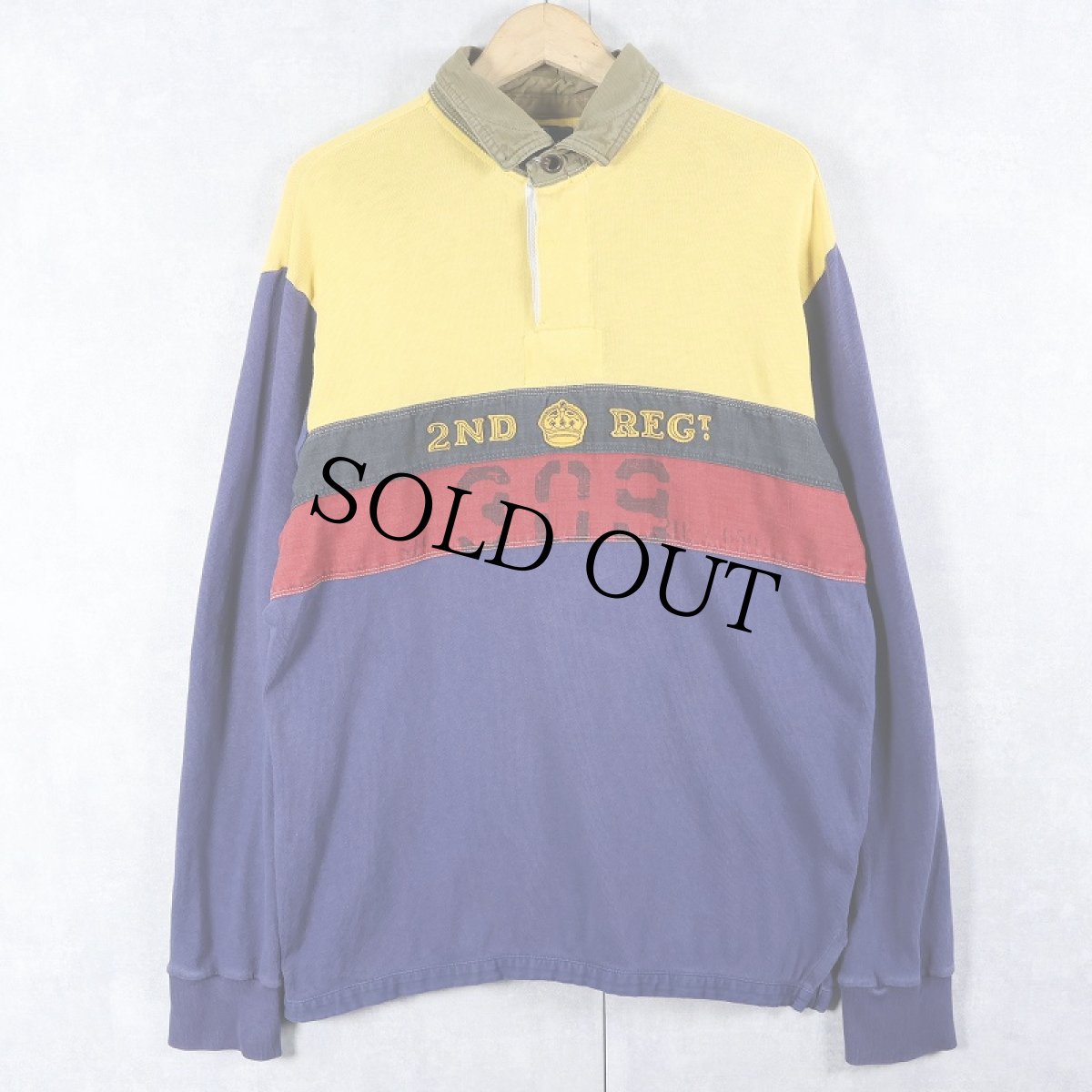 画像1: POLO Ralph Lauren "CUSTOM FIT" ステンシル入り ラガーシャツ L (1)