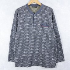 画像1: CONQUISTA ITALY製 総柄 ヘンリーネックニットセーター SIZE5 (1)