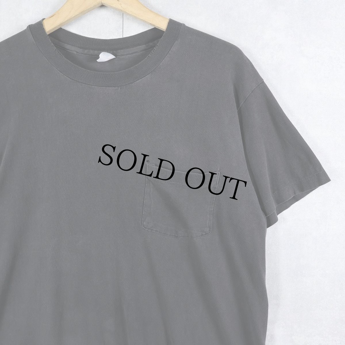 画像1: 90's Hanes 無地ポケットTシャツ BLACK L (1)