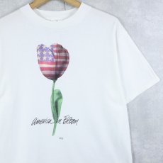画像1: 90's Nature's Threads "America in Bloom" イラストプリントTシャツ L (1)
