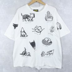 画像1: 90's Studio Roja USA製 犬イラストプリントTシャツ XL (1)