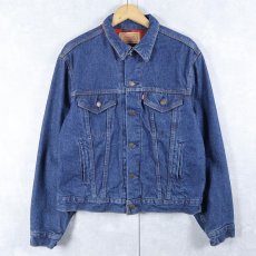 画像1: 90's Levi's 70411 USA製 チェック柄ライナーデニムジャケット SIZE42 (1)