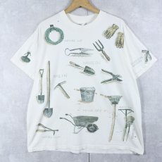 画像1: 90's rel-e-vant products USA製 農具プリントTシャツ XL (1)