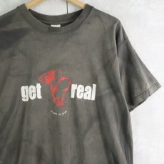 画像1: "get real" メッセージプリントTシャツ (1)