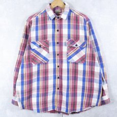 画像1: 90's FIVE BROTHER チェック柄 ヘビーネルシャツ XL (1)