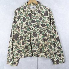画像1: 60〜70's BLACK SHEEP ダックハンターカモ柄 コットンハンティングジャケット L (1)