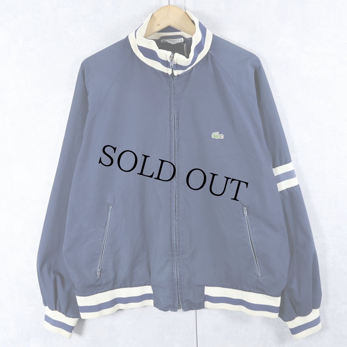画像1: 70〜80's IZOD LACOSTE USA製 コットンジップジャケット NAVY (1)