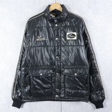 画像2: 70's Swingster チェーン刺繍 中綿入り ナイロンレーシングジャケット BLACK M (2)