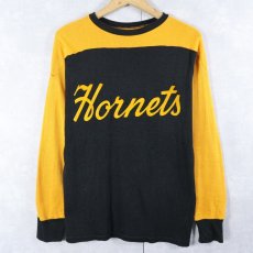 画像1: 60〜70's "Hornets / 2" レーヨンフットボールロンT  (1)