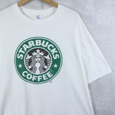 画像1: STARBUCKS COFFEE コーヒーショップロゴプリントTシャツ XL (1)
