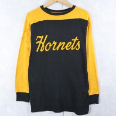 画像2: 60〜70's "Hornets / 14" レーヨンフットボールロンT  (2)