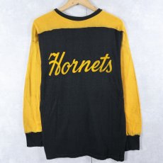 画像2: 60〜70's "Hornets / 12" レーヨンフットボールロンT  (2)