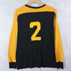 画像2: 60〜70's "Hornets / 2" レーヨンフットボールロンT  (2)