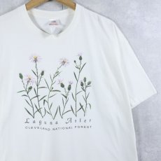 画像1: 90's Laguna Aster USA製 フラワーイラストプリントTシャツ XL (1)