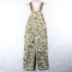 画像1: 80〜90's Carhartt ペンキペイント コットンダックオーバーオール W36 (1)