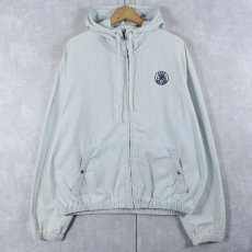 画像1: 90's POLO Ralph Lauren USA製 クッキーパッチ ストライプ柄 コットンジップパーカー L (1)
