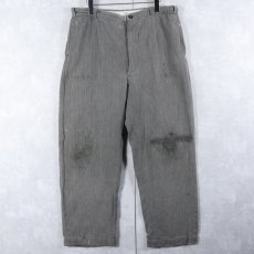 画像1: 50's "Salt & Pepper" ストライプ柄 コットンワークパンツ W35 (1)