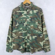 画像1: 70〜80's FIVE BROTHER USA製 ウッドランドカモ柄 コットンシャツ XL (1)