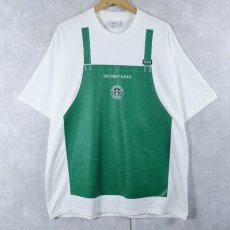 画像1: STARBUCKS COFFEE コーヒーショップ エプロンプリントTシャツ XL (1)