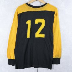 画像1: 60〜70's "Hornets / 12" レーヨンフットボールロンT  (1)
