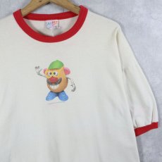 画像1: 90's TOYSTORY USA製 "Mr. Potato Head" キャラクタープリントリンガーTシャツ XL (1)
