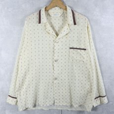 画像1: 70's JOHNNY CARSON 総柄 パジャマシャツ L (1)