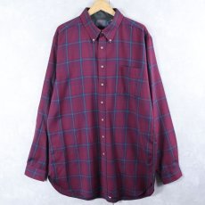 画像1: 70's PENDLETON USA製 チェック柄 ウールボタンダウンシャツ XL (1)