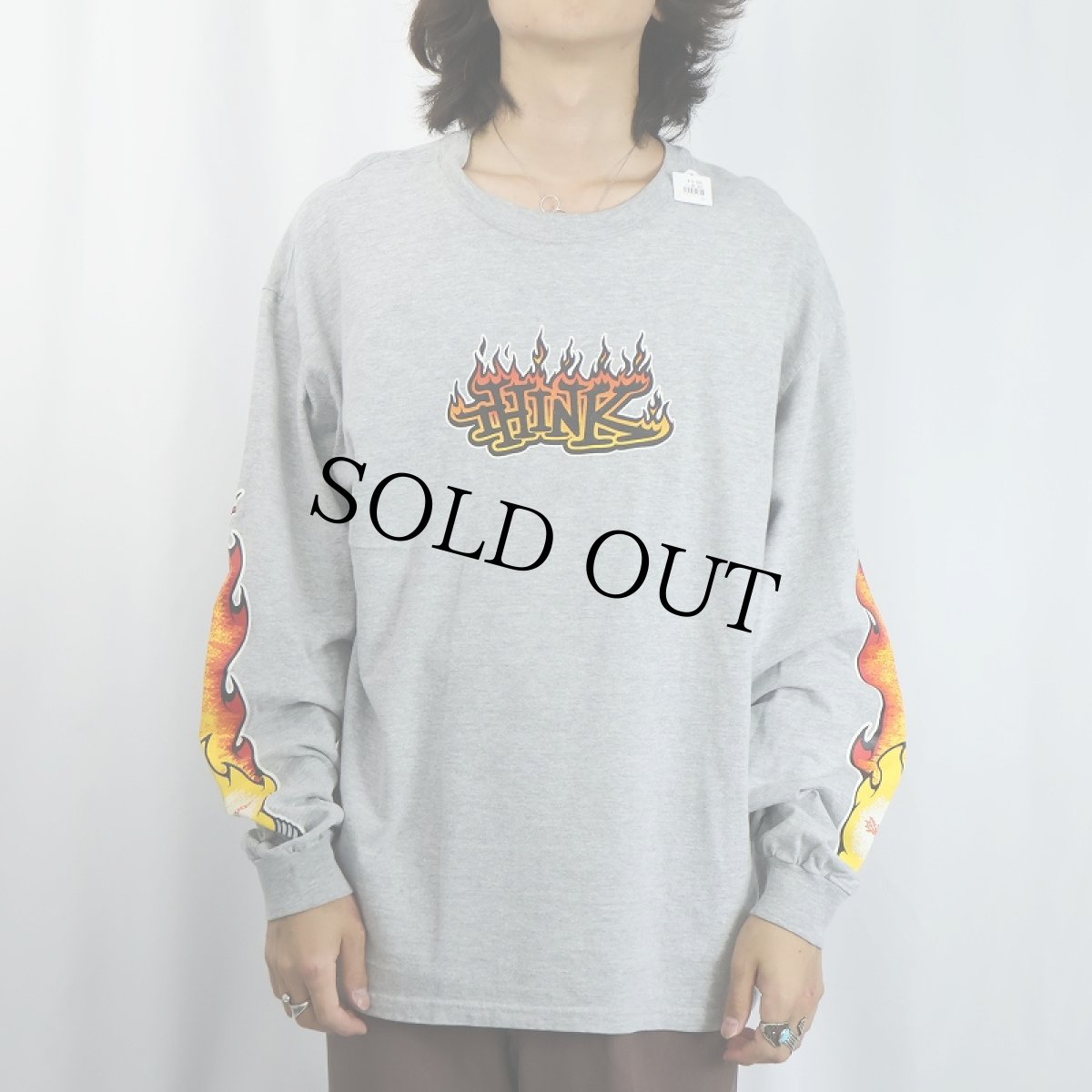 画像2: THINK SKATEBOARDS ロゴプリントロンT L (2)