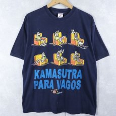 画像1: 2000's El Jueves "KAMASUTRA PARA VAGOS" 風刺漫画雑誌 パロディプリントTシャツ NAVY M (1)