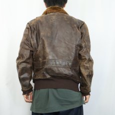 画像3: 40's U.S.NAVY M-422A レザーフライトジャケット SIZE42 (3)