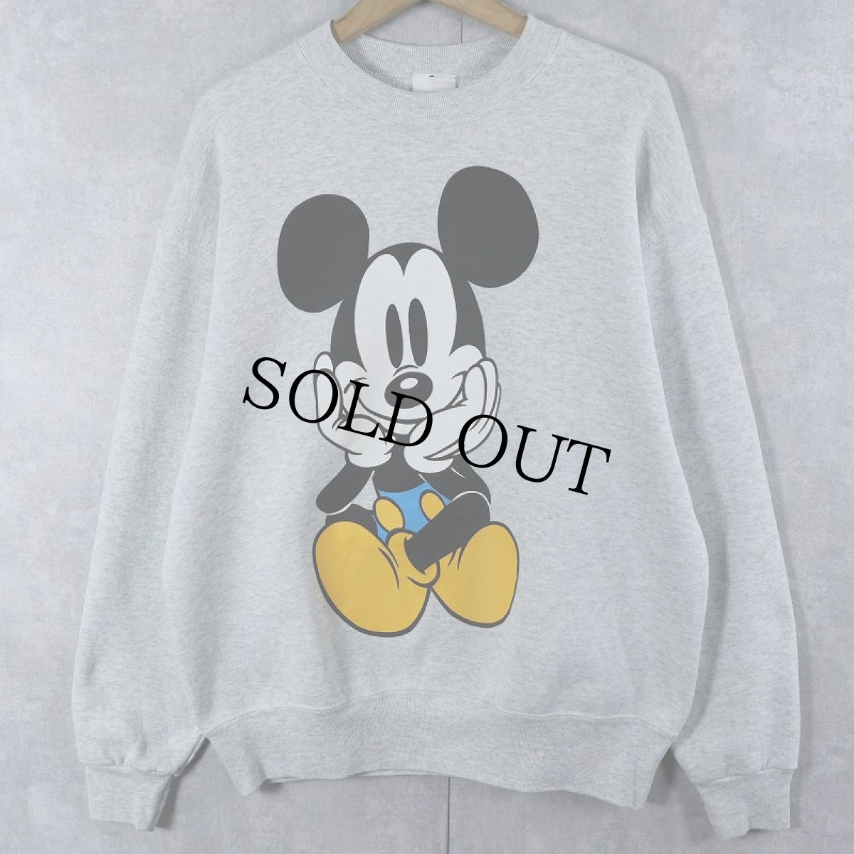 画像1: 90's  MICKEY&CO. 青パンミッキー キャラクタープリントスウェット L (1)