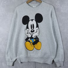 画像1: 90's  MICKEY&CO. 青パンミッキー キャラクタープリントスウェット L (1)