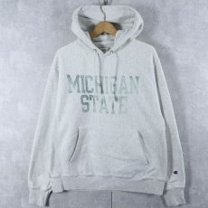画像1: Champion REVERSE WEAVE "MICHIGAN STATE" プリントスウェットフーディー M (1)