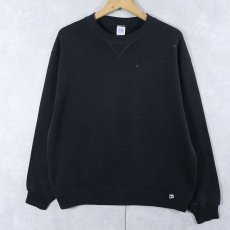 画像1: 80's RUSSELL ATHLETIC USA製 前V 無地スウェット BLACK L (1)
