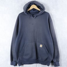 画像1: Carhartt フェードスウェットフーディー NAVY L (1)